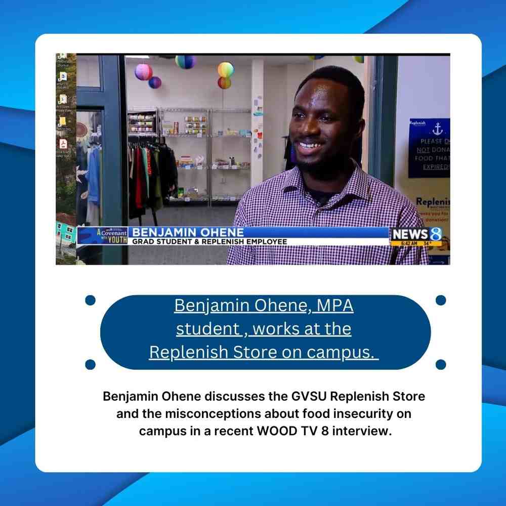 Benjamin Ohene, MPA student, interviewed on WOOD TV 8